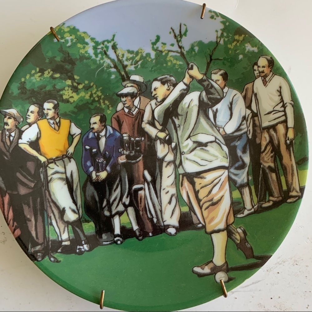 4 Philippe Deshoulieres Limoges golfer plates - Picture 2 of 6